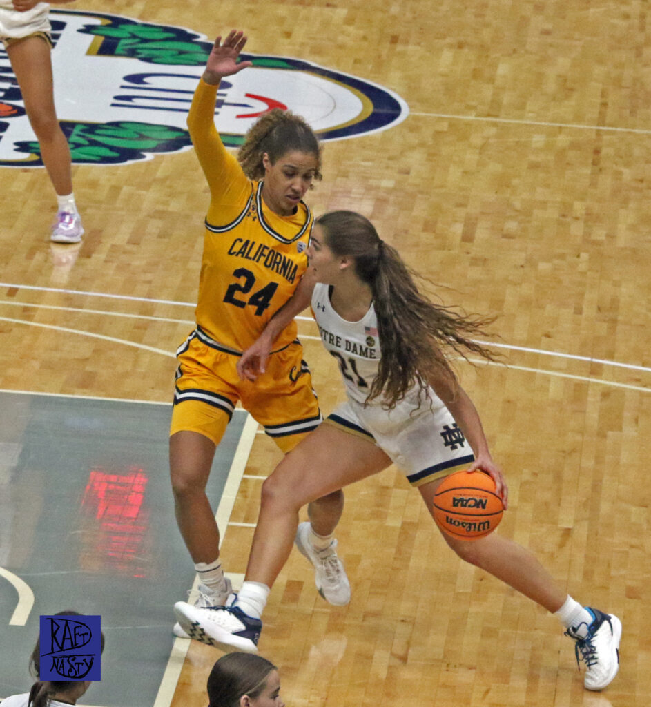 Notre Dame forward Maddy Westbeld's activity complements fellow guards Dana Mabrey and Olivia Miles