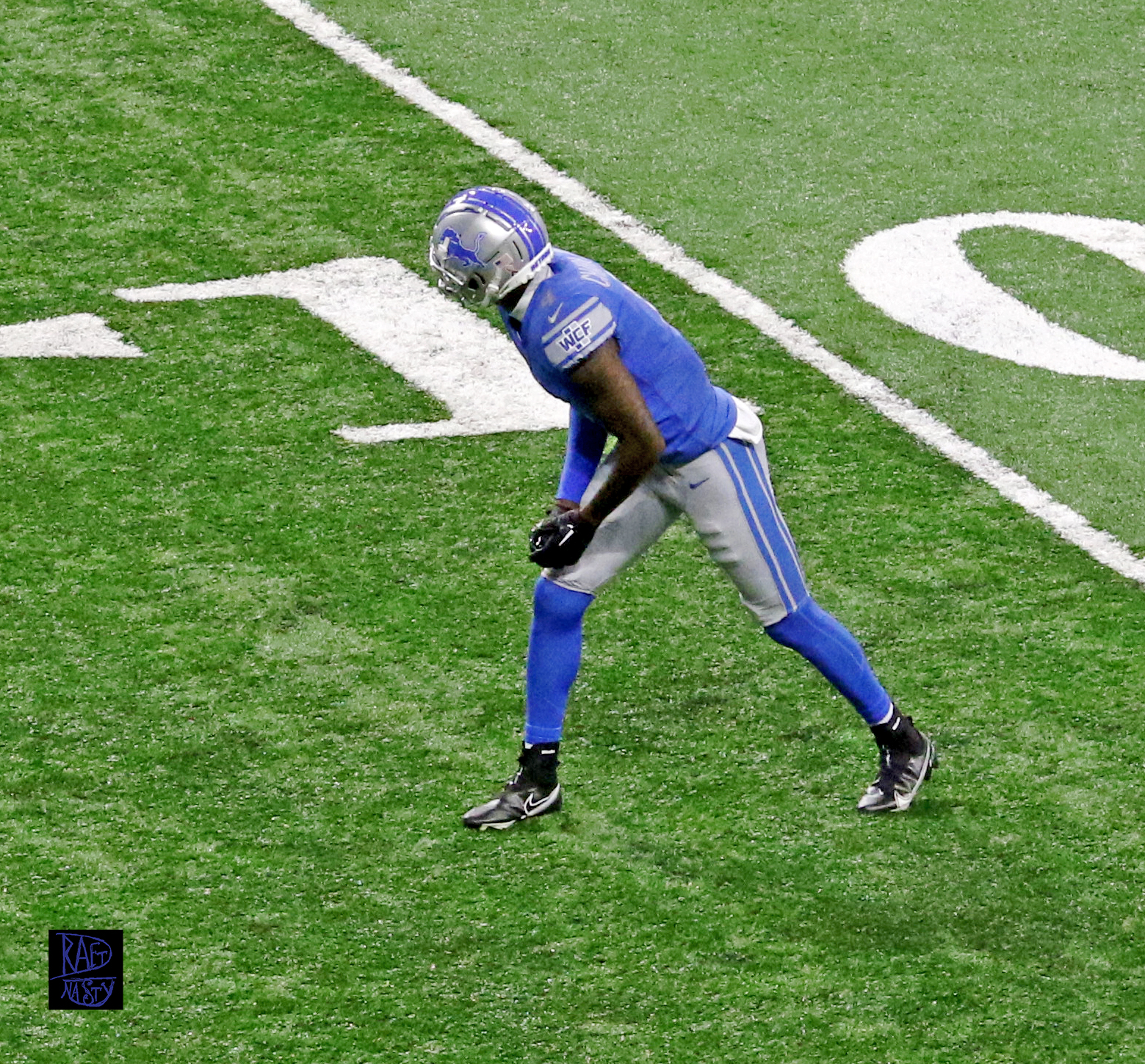 Detroit Lions WR DJ Chark lines up outside in the team's opening game of 2022.