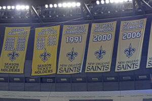 The New Orleans Saints sellouts on the banner