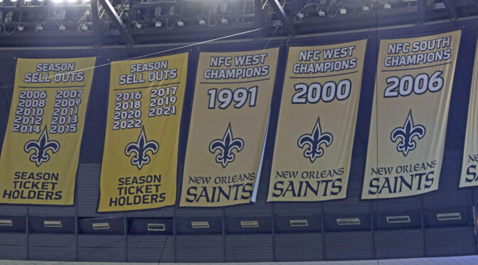 The New Orleans Saints sellouts on the banner