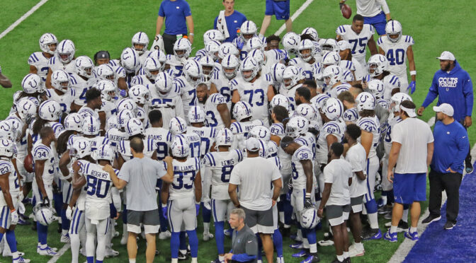 Indianapolis Colts huddle before a game