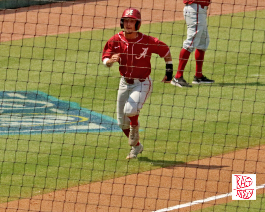 Caden Rose running to home plate in the 2021 SEC Tournament